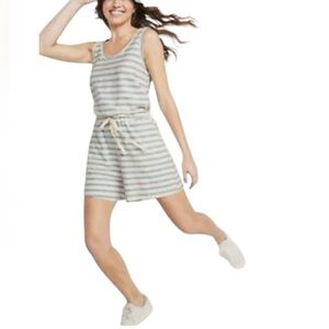 Old Navy Waist-Defined Sleeveless Striped Terry Beach Romper Size M